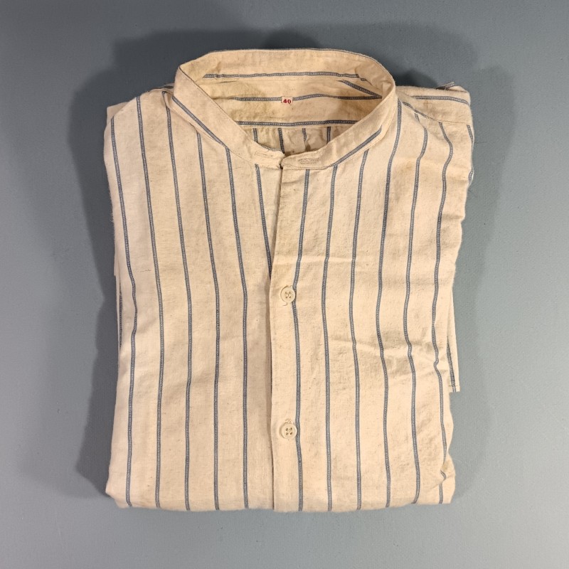 CHEMISES SANS COL FABRICATION CIVIL ANCIENNE EN TISSU RAYE GUERRE 1914 1918 ET 1939 1945